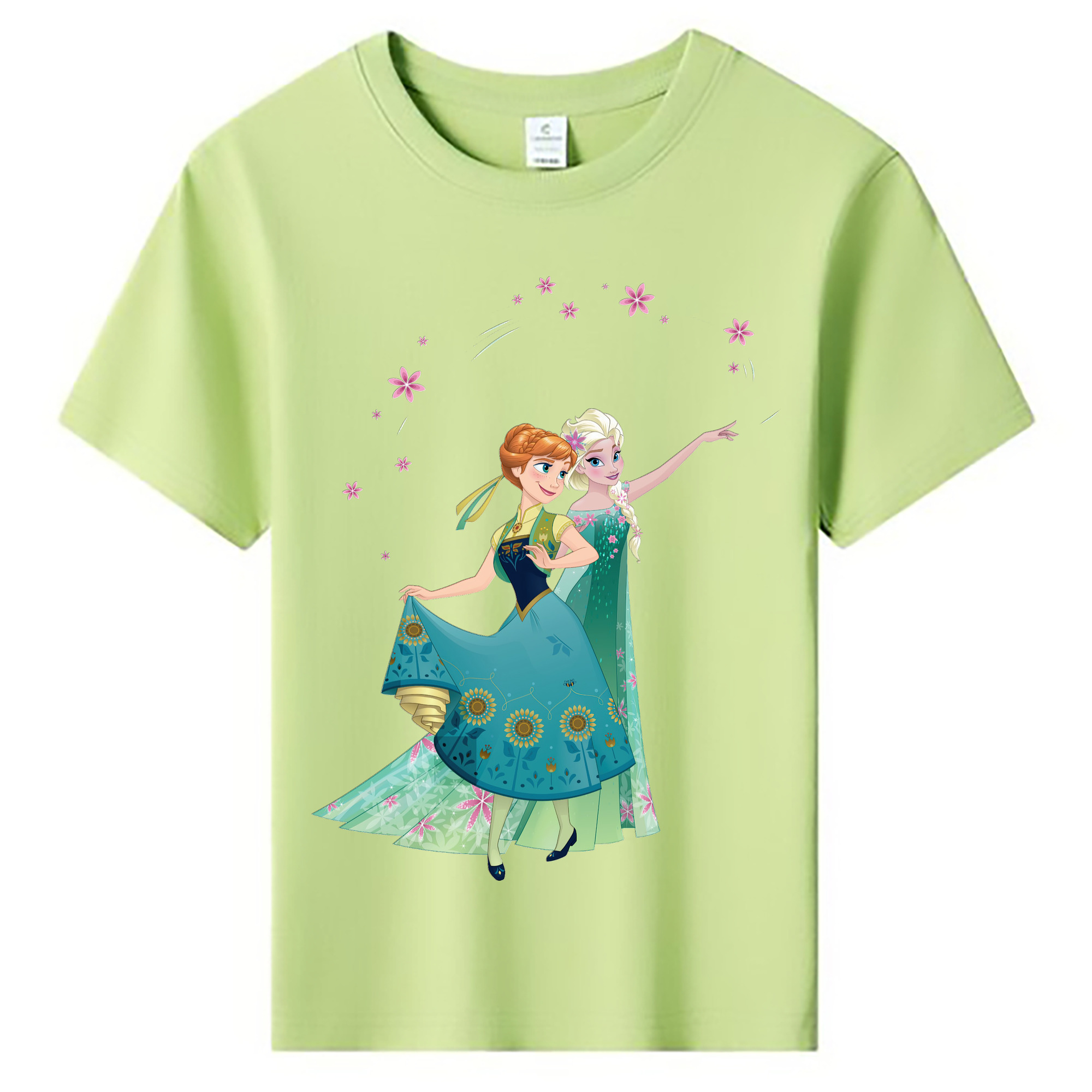 （画像用） アナと雪の女王 アンナ エルサ Frozen Anna Elsa 綿100％キッズTシャツ（フロントプリント）